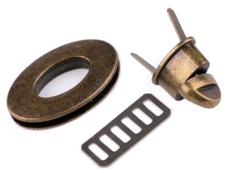 Ovális táskazár 23x37mm