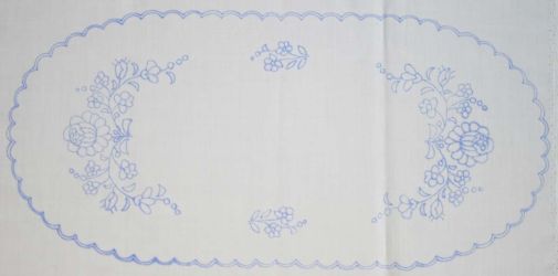 előnyomott hímezhető terítő