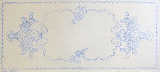 előnyomott hímezhető terítő