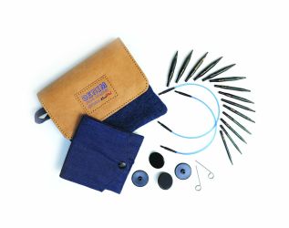 Knit Pro Indigo Wood Mini cserélhető kábeles kötőtű készlet