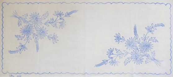 előnyomott hímezhető terítő