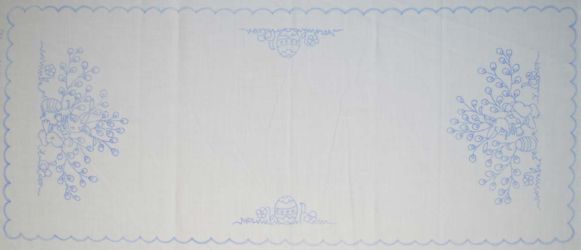 előnyomott hímezhető terítő