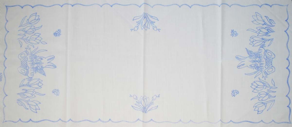 előnyomott hímezhető terítő