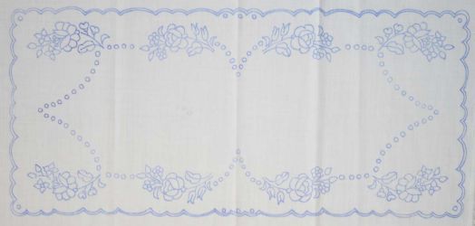 előnyomott hímezhető terítő