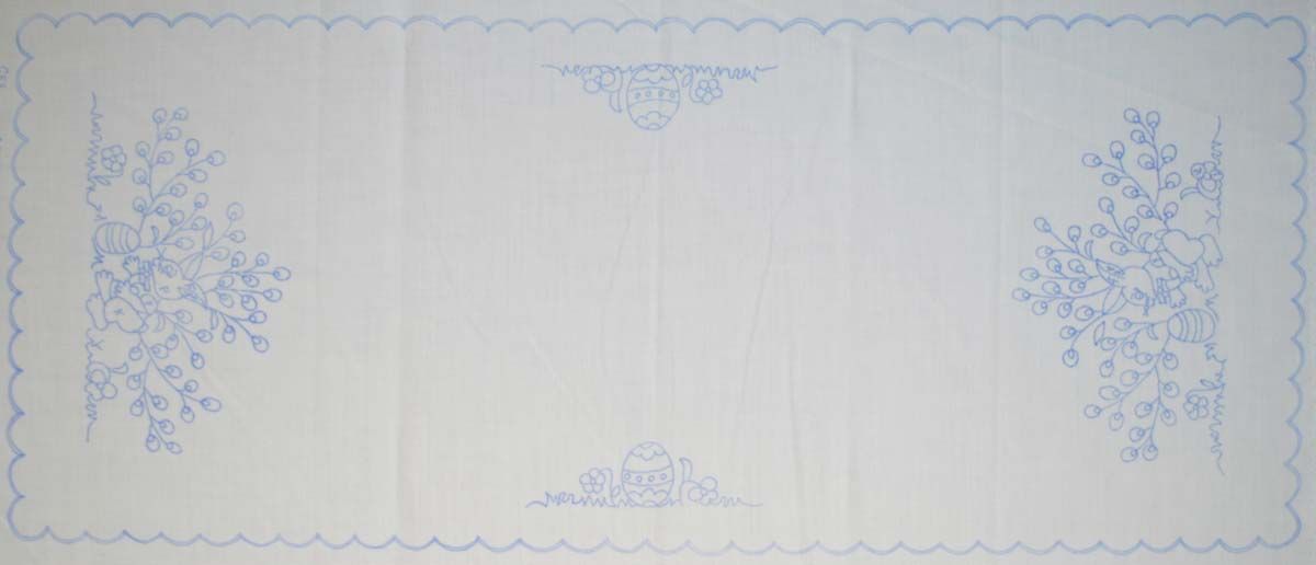 előnyomott hímezhető terítő